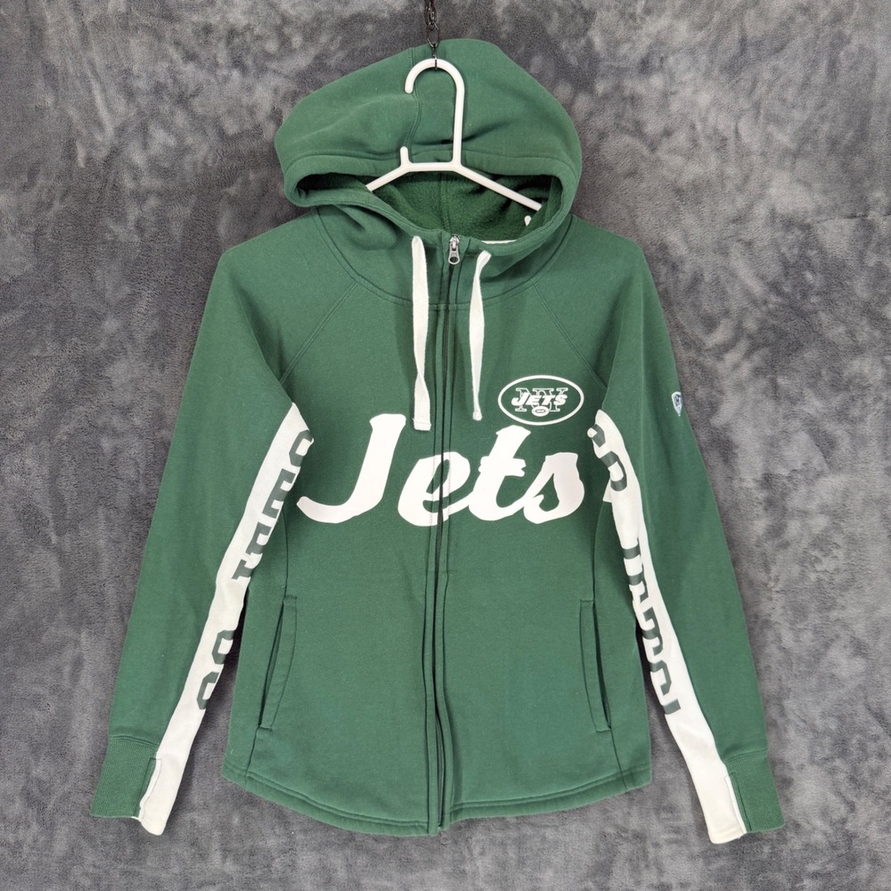 Hands High New York‎ Jets Womens Green Full Zip Hoodie Fleece NFL Medium